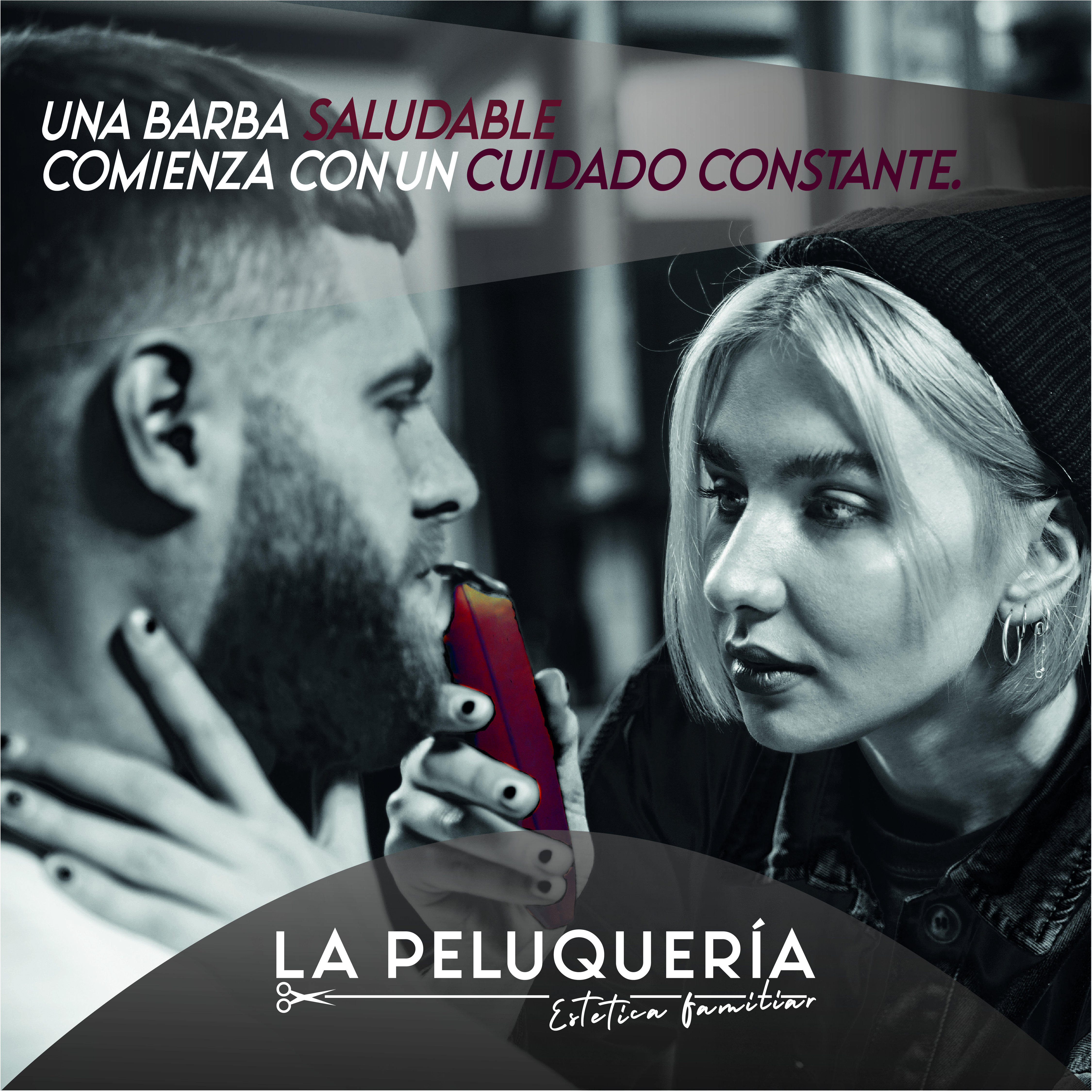 Diseño para redes sociales con hombre estresado en fondo azul